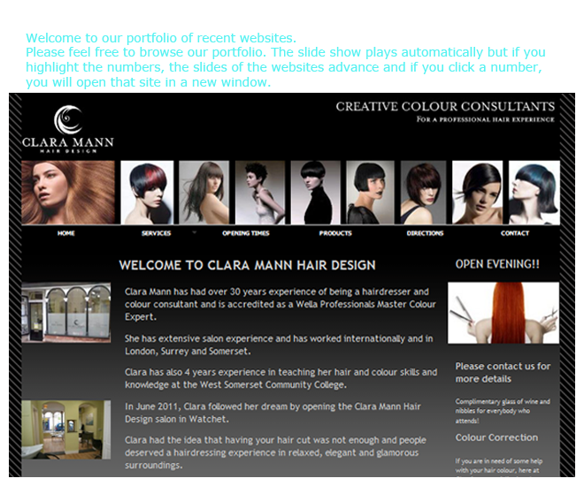 Clara Mann Hair Design Screenshot