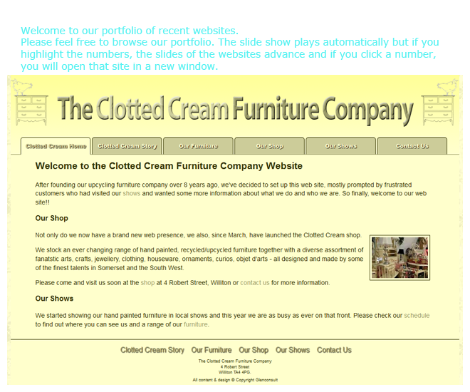 The Clotted Cream Furniture Company Screenshot